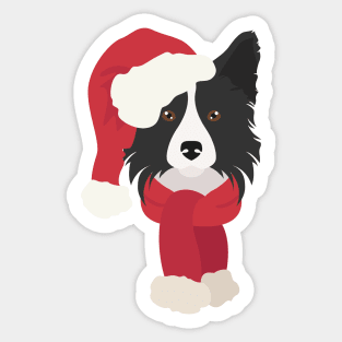 Christmas Border Collie Dog Sticker